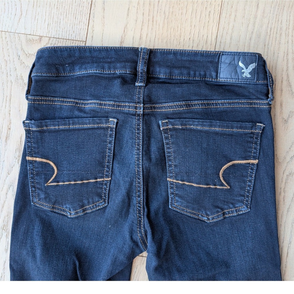 American Eagle‎ Super Super Stretch Skinny Jeans Dark Wash Indigo Women 4 Reg - Picture 6 of 6